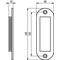 Schiebetürmuschel Alu.silberf.elox.ov.2xD.5mm L.120mm B.40mm HERMETA