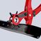 Revolverlochzange Gesamt-L.220mm Öffnungsf.2/2,5/3/3,5/4 u.5mm rot pulv.KNIPEX