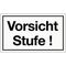 Hinweiszeichen Vorsicht Stufe Kunststoffschild L250xB150mm weiß schwarz Ku.