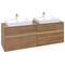 V&B Waschtischunterschrank COLLARO 160x54,8x50cm m LED-B. Kansas Oak