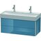 Duravit Waschtischunterbau XSQUARE 397x984x460mm stone blue hochglanz