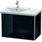 Duravit Waschtischunterbau XSQUARE Be links 565x810x473mm schwarz hochglanz