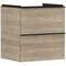HG Waschtischunterschrank Xelu Q 580x605x475mm Ei natur Griff mattschwarz