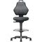 Arbeitsdrehstuhl Rl.+Fußring Kunstleder schwarz Grifffarbe blau 580-860mm PROMAT