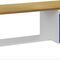 Werkbank signalblau lichtgrau B2000xH859xT750mm Buche Multipl.40mm 1 Schub.1 Tür