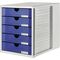 HAN Schubladenbox Systembox 1450-14 DIN C4 5Schubfächer bl