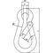 Karab.h.DIN 5299,Form C L.100mm Drahtstärke 10mm Trgf.350kg ZN - VPE: 25
