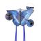 Drachen, Einleiner, Kite für Kind und Erwachsene *Schmetterling blau* inkl. 30m Leine, 130x85cm
