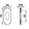 Schlüsselrosette 0813/6003 VA EST Schildst.6mm PZ ov.EDI