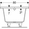 Geberit Rechteckbadewanne RENOVA PLAN 1800x800mm weiß