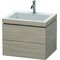 Duravit Waschtischunterbau L-CUBE m WT Vero Air 500x600x480mm 1 HL pi silv