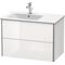 Duravit Waschtischunterbau XSQUARE 810x560x478mm 2 Schubk we hgl ES Ah Mi.
