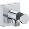Duravit Wandanschlussbogen eckige Rosette, mit Brausehalter chrom