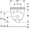 Geberit Wand-Tiefspül-WC SMYLE Square Rimfree geschl. Form mit WC-Sitz weiß