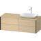 Duravit Waschtischunterbau XVIU 1400x550mm sw ma / we s-matt ES Ah links