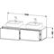 Duravit Waschtischunterbau XSQUARE 400x1600x548mm f 2 Be fla gr seidenmatt