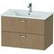 Duravit Waschtischunterbau XBASE 2 Schubk 552x800x475mm europäische eiche