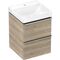 HG Waschtischunterschrank Xelu Q 480x605x475mm eiche natur Griff chrom
