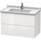 Duravit Waschtischunterbau L-CUBE 820x469mm 2 Schubk we hgl ES Ahorn mitte