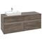V&B Waschtischunterschrank COLLARO 140x54,8x50cm WT li m LED-B. Stone Oak