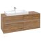 V&B Waschtischunterschrank COLLARO 140x54,8x50cm WT li m LED-B. Kansas Oak
