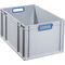 Transportstapelbehälter L600xB400xH320mm grau PP offener Griff blau