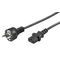 Netzkabel Schutzkontakt-Stecker IEC 320-C13 Buchse 150cm schwarz