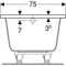 Geberit Rechteckbadewanne RENOVA PLAN 1600x750mm weiß