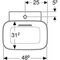 Geberit Aufsatzwaschtisch ONE m HL 500x425mm we matt/Blende hgl-vc