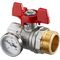OV Kugelhahn m Thermo roter Flügelgriff 1Zoll IGx1Zoll AG