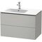 Duravit Waschtischunterbau L-CUBE 820x481mm 2 Schubk we ma ES NB mitte