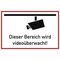 Hinweiszeichen Videoüberwacht L300xB200mm weiß schwarz Ku.