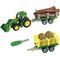 John Deere Traktor mit Holz u. Heuwagen