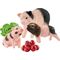 Mini-Schwein Mutter und Ferkel