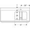 Geberit Waschtischunterschrank MYDAY 1150x200x545mm Siphonaus re La we hgl
