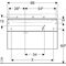 Geberit Waschtischunterschrank XENO² 880x530x462mm Siphonaus li La matt/greig