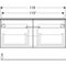 Geberit Waschtischunterschrank ACANTO 1190x535x476mm La hgl we Front Glas weiß