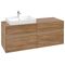 V&B Waschtischunterschrank COLLARO 140x54,8x50cm WT li m LED-B. Kansas Oak