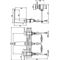 VB Dreiloch-WT-Arm. Conum 440x144x165mm Zugst-Ablgarn. BrushedNickelMatt