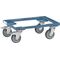 Kistenroller Trgf.250kg TPE-Bereifung L605xB405mm Winkelstahl taubenblau PROMAT
