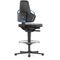 Arbeitsdrehstuhl Nexxit Gleiter+Fußring Supertec schwarz Griff blau 570-820mm