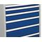Schubladenschrank H1019xB705xT736mm lichtgrau/signalblau 7 Schubl.Vollauszug