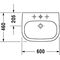Duravit Waschtisch D-CODE m ÜL HLB 1 Hahnloch 600x460mm weiß