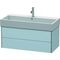 Duravit Waschtischunterbau XSQUARE 397x984x460mm lichtblau seidenmatt