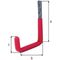 Wandhaken U-Form Rotgummi A.83mm STA roh verz.D.18mm GAH - VPE: 5