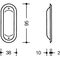 Einlassmuschel 542 PA ma 90 tiefschwarz L.95mm B.38mm HEWI