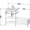 Duravit Waschtischset HAPPY D.2 PLUS 1200x490mm ohne Hahnloch weiß seidenmatt