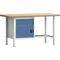Werkbank PW 700 B1500xT700xH840mm Buche Multiplex grau brillantblau 2Schubl.1Tür