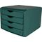 Schubladenbox m.Auszugssperre 4 Schubl.grün H215xB265xT332mm HELIT