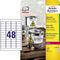 Avery Zweckform Folienetikett L4778-20 weiß 960 St./Pack.
